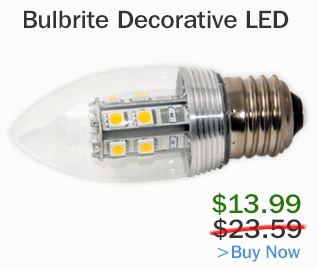 See more and purchase 25W Incandescent Equivalent, NON-DIMMABLE,  2.8 Watt, 120 Volt Soft White LED Decorative Bulb