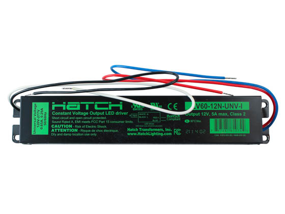 Hatch Transformers LV60-12N-UNV-I-DP Hatch 12 Volt 60 Watt Class 2 Constant Voltage LED Driver
