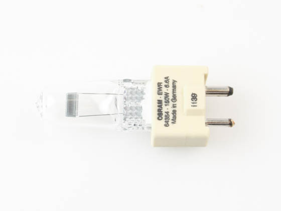 Osram 58855 6.6A/150T4Q/64354/EWR/DL 150 watt 6.6 amp T4 Bi-Pin Prefocus (GY9.5) Base Clear EWR Current Controlled Single Ended Airfield Double Life Tungsten Halogen Incandescent