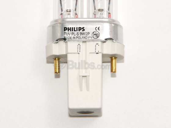 Philips Lighting 325126 TUV PL-S 9W/2P (Germicidal) Philips 9W TUV 2 Pin G23 Germicidal Single Twin Tube CFL Bulb