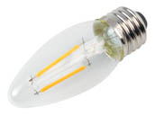 Satco Products, Inc. S21282 3B11/LED/927/CL/120V/E26 Satco Dimmable 3W 2700K B-11 Decorative Filament LED Bulb, Enclosed Fixture Rated