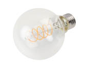 Bulbrite 776516 LED4G25/21K/FIL-NOS/CURV/SPIRAL Dimmable 4W 2100K G25 Curved Filament Spiral LED Bulb