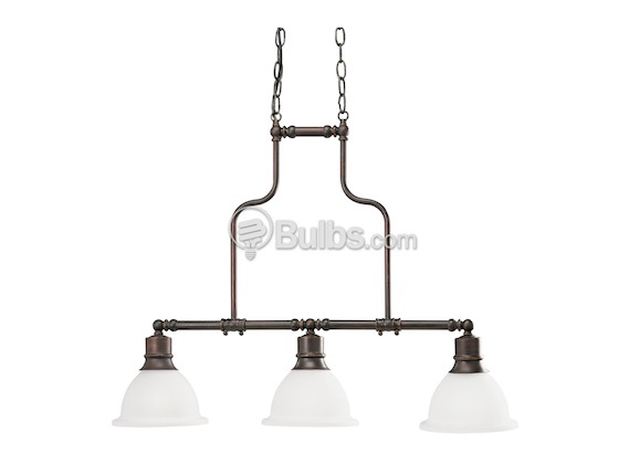 Progress Lighting P4282-20 Three-Light Reversible Linear Chandelier Fixture, Madison Collection, Antique Bronze