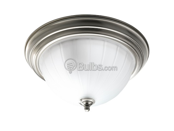 Progress Lighting P3817-09 Close-to-Ceiling, Two-Light Fixture, Melon Etched Glass, Brushed Nickel