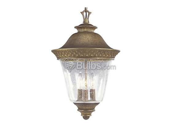 Progress Lighting P5515-86 Three-Light Outdoor Hanging Lantern Fixture, Savannah Collection, Burnished Chestnut Finish
