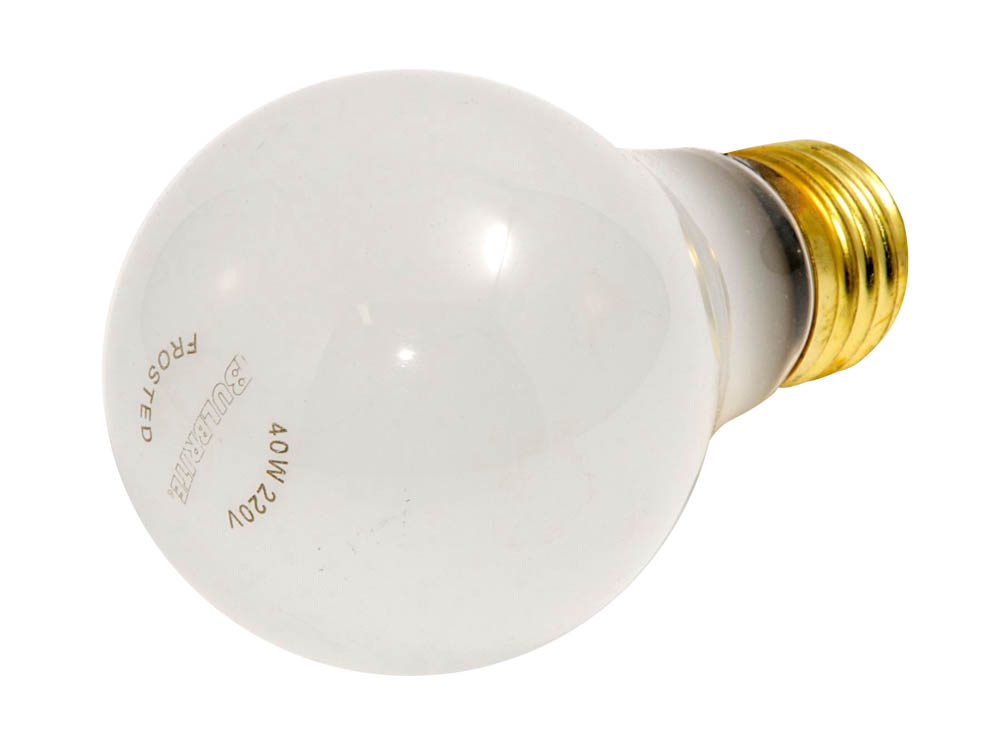 Bulbrite 120040 40A/220 (220V) 40W 220V A19 Frosted (HighVoltage) Bulb, E26 Base