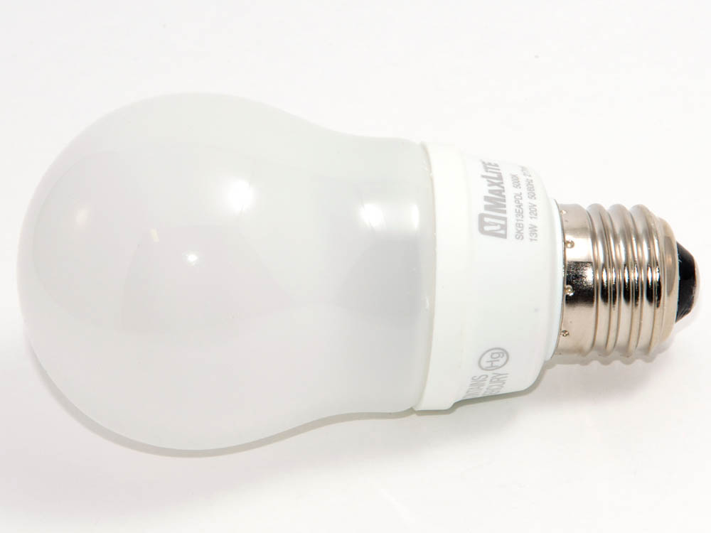 MaxLite M31534 SKB13EAPDL 60 Watt Incandescent Equivalent, 13 Watt, 120 Volt A-Style Bright White CFL Bulb