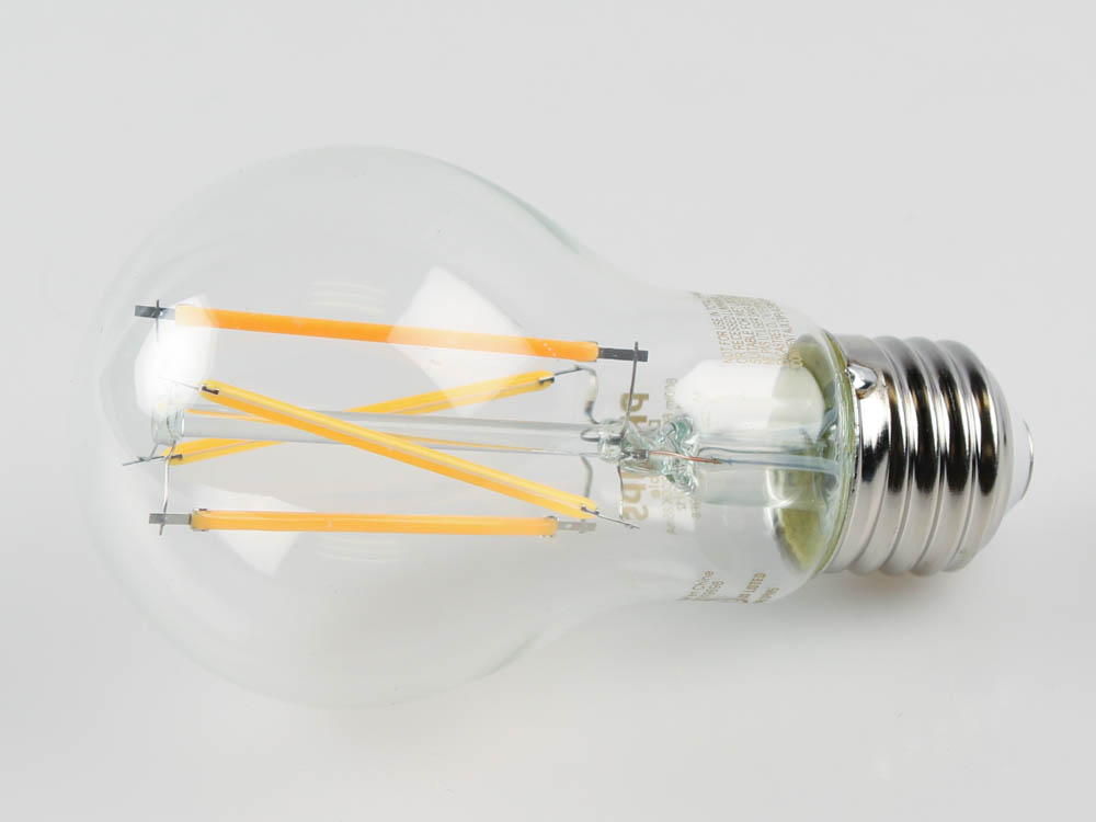 Philips Lighting 549493 8A19/PER/927-922/CL/G/E26/WGX 1FB T20 Philips Dimmable 8W Warm Glow 2700K-2200K 90 CRI Filament A-19 LED Bulb, Outdoor Rated, Title 20 Compliant