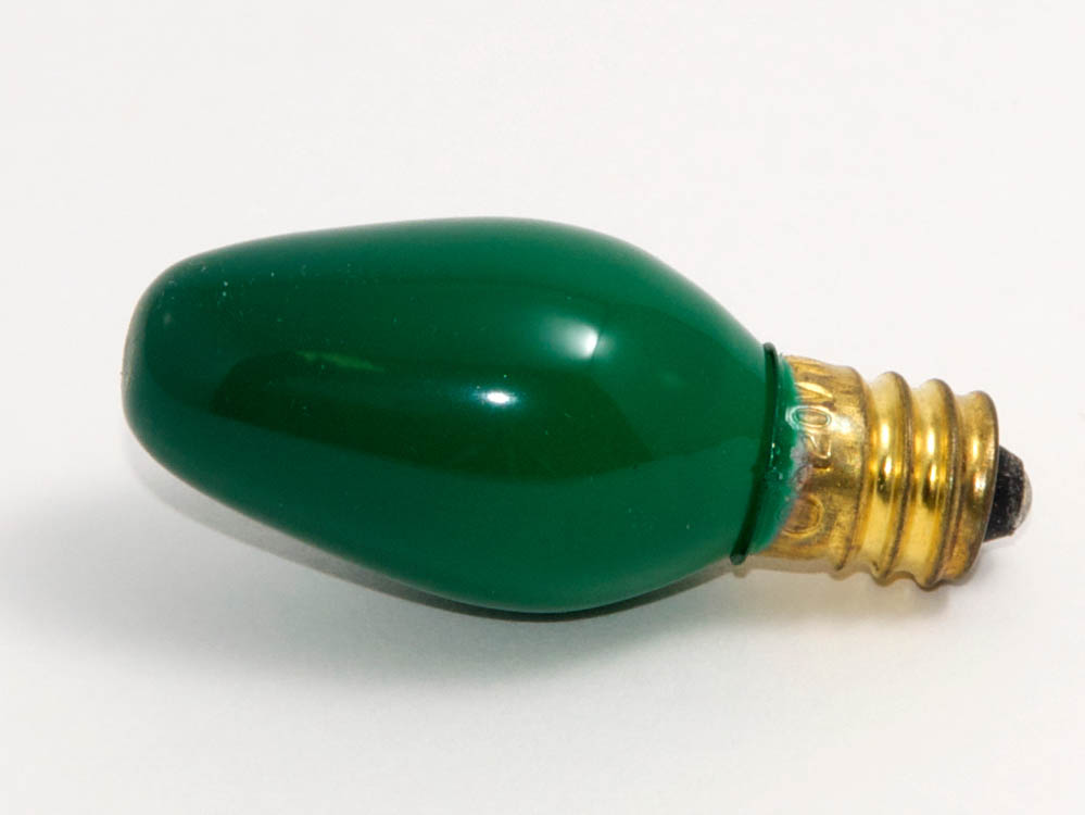Bulbrite 709407 7C7G (120V) 7W 120V C7 Green Holiday E12 Base