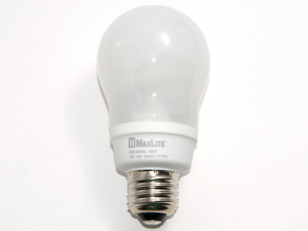 MaxLite M31534 SKB13EAPDL 60 Watt Incandescent Equivalent, 13 Watt, 120 Volt A-Style Bright White CFL Bulb