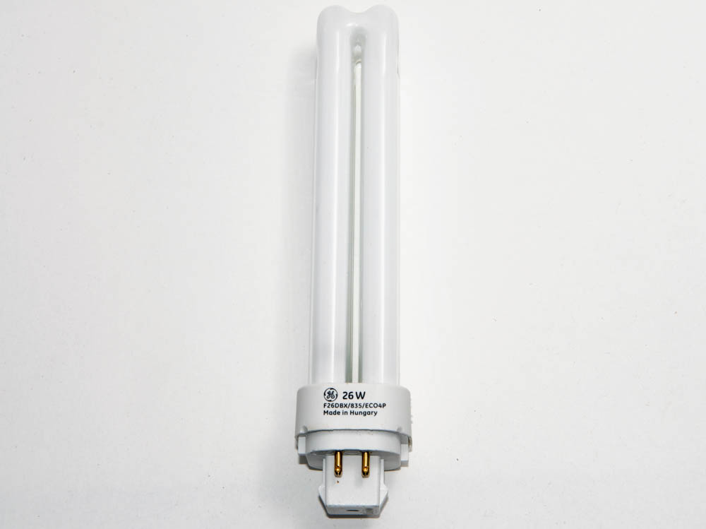 GE GE97612 F26DBX/835/ECO4P (4-Pin) 26W 4 Pin G24q3 Neutral White Double Twin Tube CFL Bulb