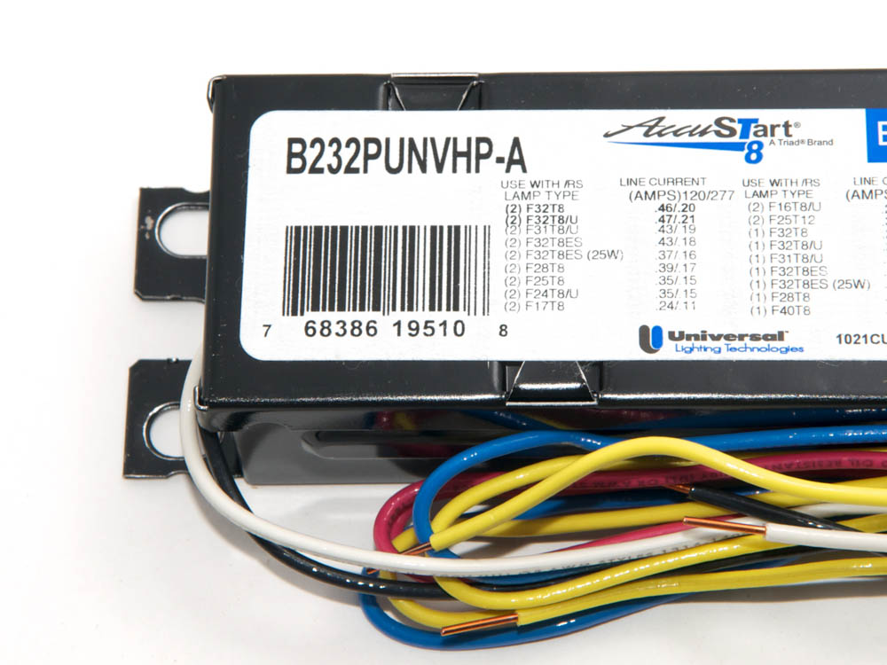 Universal Douglas B232PUNVHP-A000C Universal 120-277 Volt Two Lamp F32T8 Electronic PRS Ballast, Standard Ballast Factor Model