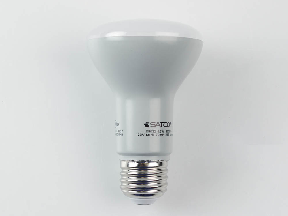 Satco Products, Inc. S9632 6.5R20/LED/4000K/560L/120V Satco Dimmable 6.5W 4000K R20 LED Bulb