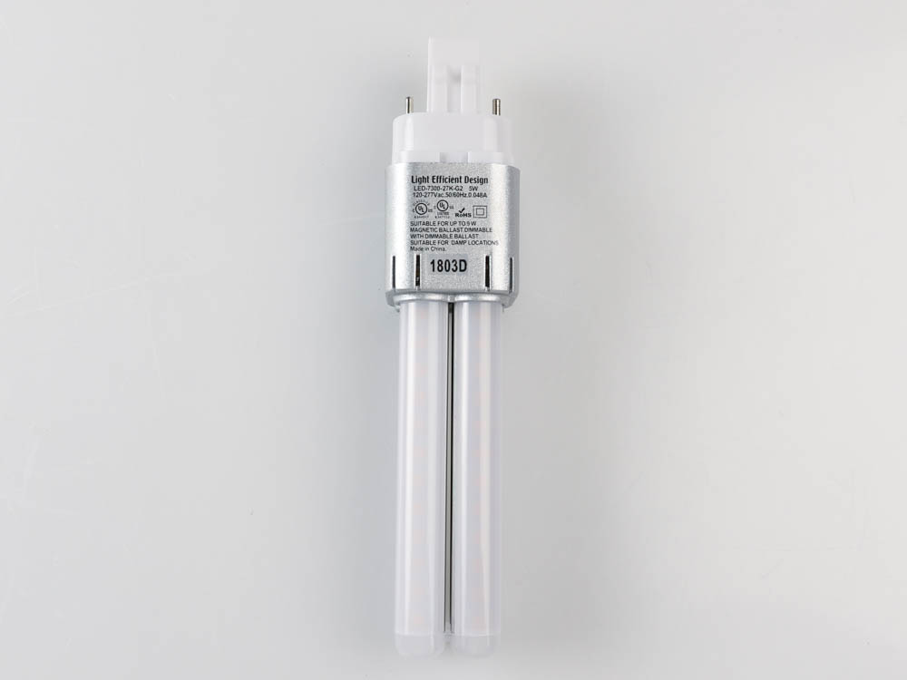 Light Efficient Design LED-7300-27K-G2 5W 2 Pin GX23 2700K Hybrid LED Bulb