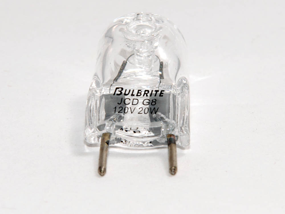 Bulbrite B655021 Q20GY8/120 (GY8 Base) 20W 120V T4 Clear Halogen 8mm Bipin Bulb