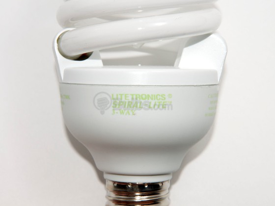 Litetronics L-33627 12/22/33 Watt 3-Way CFL Spiral 12, 22, 33W 3Way CFL Bulb, Spiral E26 Base