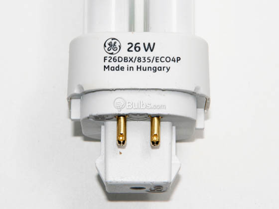 GE GE97612 F26DBX/835/ECO4P (4-Pin) 26W 4 Pin G24q3 Neutral White Double Twin Tube CFL Bulb