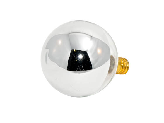 Bulbrite B712314 40G16HM (Half-Mirror) 40W 120V G16 Half Mirror Globe Bulb, E12 Base