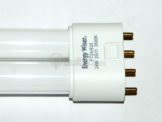 Bulbrite B504526 FT24/835 (4-Pin) 24W 4 Pin 2G11 Neutral White Long Single Twin Tube CFL Bulb