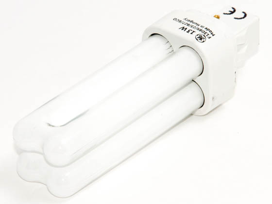 GE GE18844 F13DBX23T4/SPX27 (2-Pin) 13 Watt, 2-Pin Very Warm White Double Twin Tube CFL Bulb