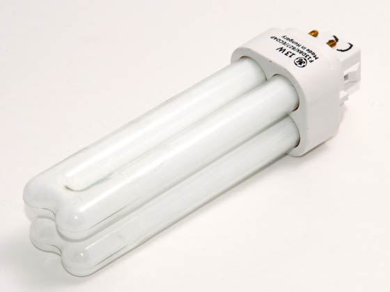 GE GE30035 F13DBX/SPX27/4P (4-Pin) 13 Watt, 4-Pin Very Warm White Double Twin Tube CFL Bulb