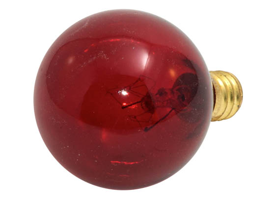 Bulbrite B306010 10G12R (130V, Transparent Red) 10W 130V G12 Red Globe Bulb, E12 Base