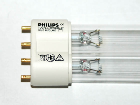 Philips Lighting 130351 TUV PL-L 60W/HO/4P (Germicidal) Philips 60W TUV 4 Pin 2G11 Germicidal Long Single Twin Tube CFL Bulb