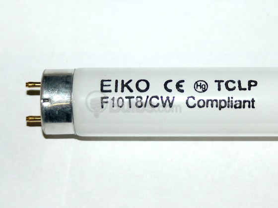 Eiko W-F10T8/CW F10T8/CW 10W 13.5in T8 Cool White Fluorescent Tube