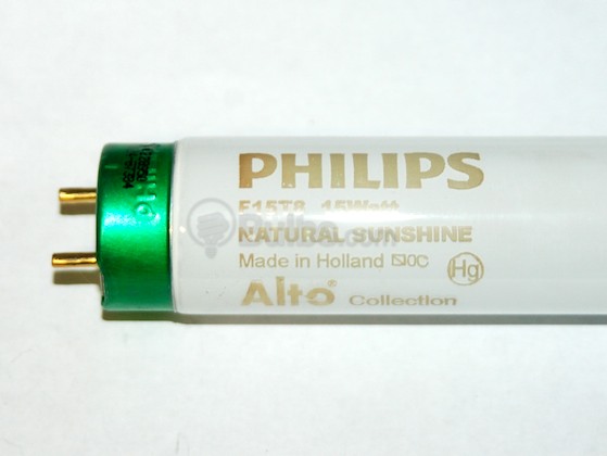 Philips Lighting 392290 F15T8/Natural Sunshine Philips 15W 18in T8 Bright White Fluorescent Tube