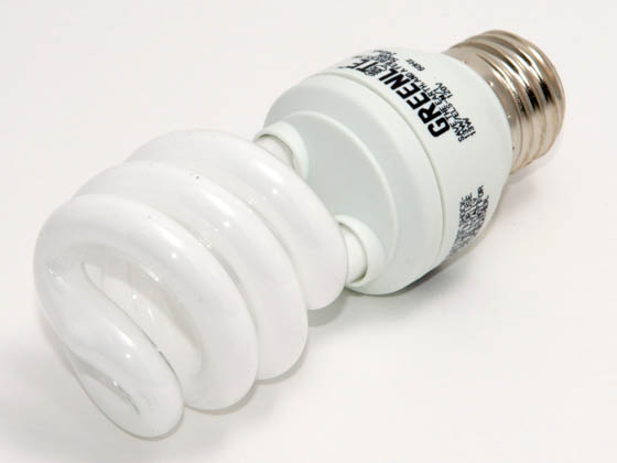 Greenlite Corp. G355195 13W/ELS-M/50K (Mini) 60 Watt Incandescent Equivalent, 13 Watt, 120 Volt Bright White Spiral CFL Bulb