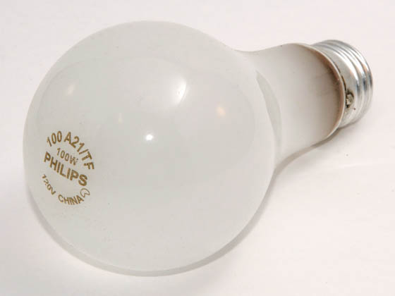 Philips Lighting 149815 100A21/TF (DISC - NO SUB) Philips 100 Watt, 120 Volt A21 Frosted Safety Coated Bulb