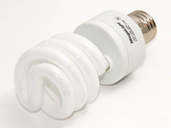 Megalight, Inc. S28018-2700 18W/2700K Spiral 75W Incandescent Equivalent, ENERGY STAR Qualified.  18 Watt, 120 Volt Warm White CFL Bulb