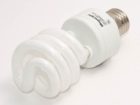 Megalight, Inc. S28018-3500 18W/3500K Spiral 75W Incandescent Equivalent.  18 Watt, 120 Volt Neutral White CFL Bulb