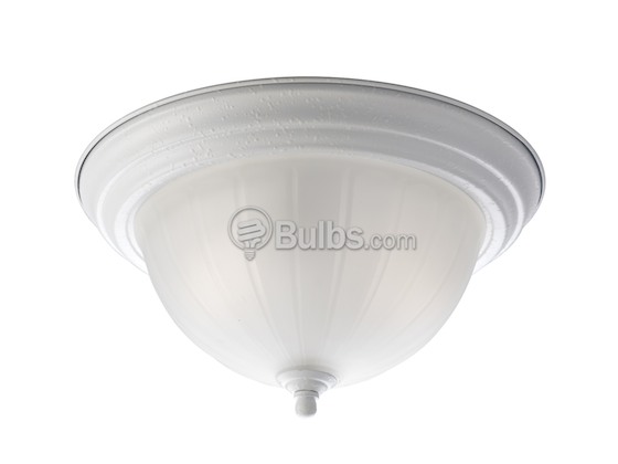 Progress Lighting P3817-30EBWB Close-to-Ceiling, Melon Glass Two-Light Fixture, White Finish