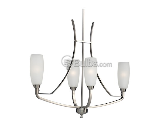 Progress Lighting P4435-09 Four-Light Linear Chandelier Fixture, Westin Collection, Brushed Nickel
