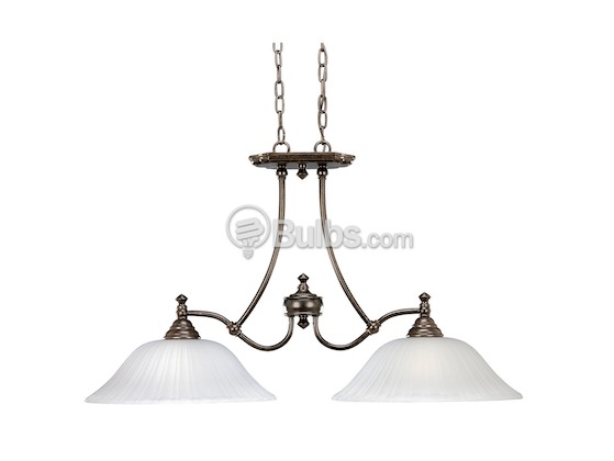 Progress Lighting P4113-77 Two-Light Linear Chandelier Fixture, Renovations Collection, Forged Bronze