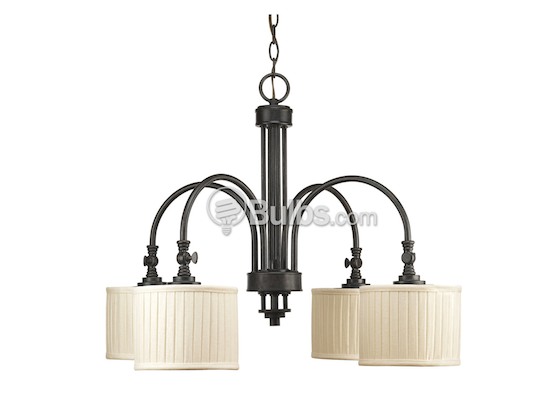 Progress Lighting P4421-84 Four-Light Chandelier Fixture, Clayton Collection, Espresso Finish