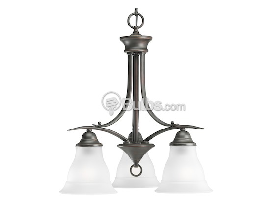 Progress Lighting P4324-20 Three-Light Chandelier Fixture, Trinity Collection, Antique Bronze