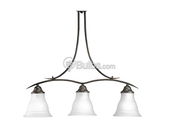 Progress Lighting P4325-20 Three-Light Linear Chandelier Fixture, Trinity Collection, Antique Bronze