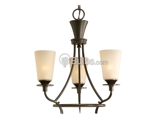 Progress Lighting P4005-77 Three-Light Chandelier Fixture, Cantana Collection, Forged Bronze
