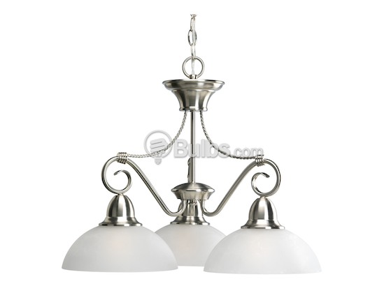 Progress Lighting P4579-09 Three-Light Chandelier Fixture, Pavilion Collection, Brushed Nickel