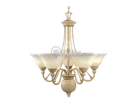 Progress Lighting P4010-42 Five-Light Chandelier Fixture, Savannah Collection, Seabrook Finish