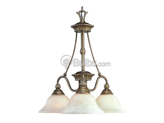 Progress Lighting P4007-86 Three-Light Chandelier Fixture, Savannah Collection, Burnished Chestnut Finish