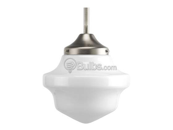 Progress Lighting P5196-09 Mini-Pendant Fixture, Schoolhouse Collection, Brushed Nickel Finish