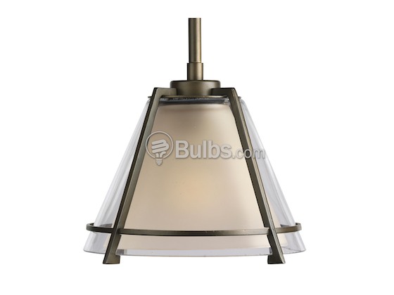 Progress Lighting P5177-108 Mini-Pendant Fixture, Umber and Clear Glass, Oil Rubbed Bronze Finish