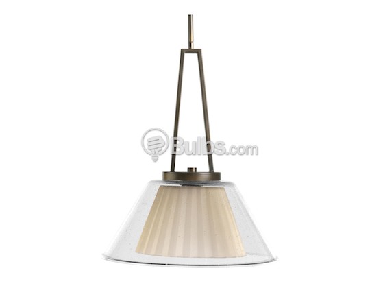 Progress Lighting P5179-108 Pendant Fixture, Umber and Clear Glass, Oil Rubbed Bronze Finish