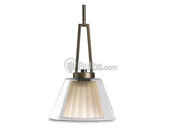 Progress Lighting P5172-108 Mini-Pendant Fixture, Umber and Clear Glass, Oil Rubbed Bronze Finish