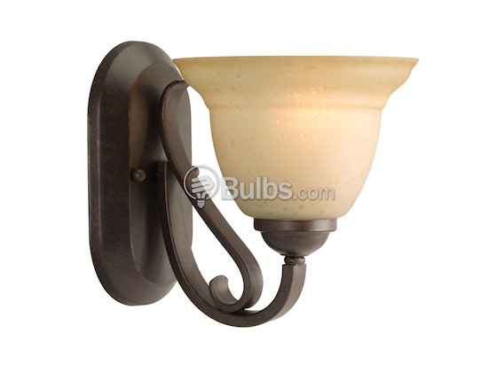 Progress Lighting P2881-77 One-Light Wall Bracket Light Fixture, Torino Collection, Forged Bronze
