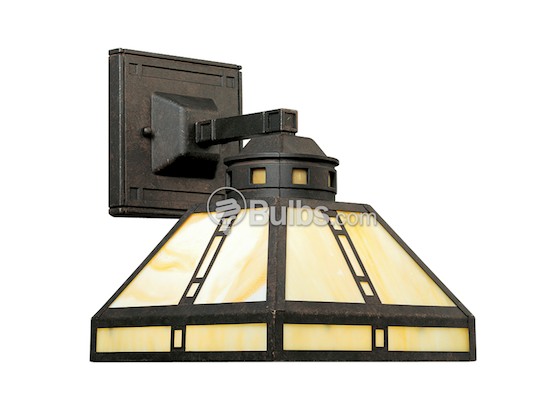 Progress Lighting P2900-46 One-Light Wall Bracket Light Fixture, Arts & Crafts Collection, Weathered Bronze Finish
