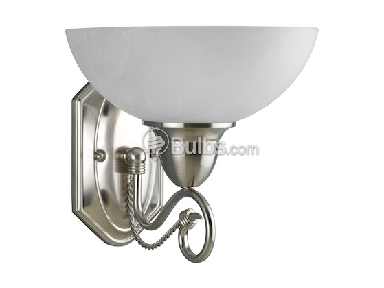 Progress Lighting P3265-09 One-Light Wall Bracket Light Fixture, Pavilion Collection, Brushed Nickel